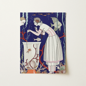 L’étourdissant Petit Poisson - George Barbier Art Print / Canvas, 12x16’’ / 31x41cm / Unframed / no Border, Posters Prints & Visual