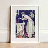 L’étourdissant Petit Poisson - George Barbier Art Print / Canvas Artistic Framed Print Woman Art Deco Style White George Barbier’s