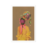 Liberty - Neo-baroque Afrofuturist Fashion Art Print, 20x30’’ / 51x76cm / Unframed, Abstract Portrait Colorful Headwear