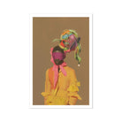 Liberty Neo Baroque Afrofuturist Fashion Art Print, 20x30’’ / 51x76cm / Unframed, Abstract Portrait Colorful Headwear