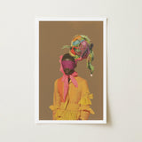 Liberty - Neo-baroque Afrofuturist Fashion Art Print / Canvas Framed Stylized Portrait Person Vibrant Yellow, Vintage, Prints