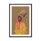 Liberty Neo Baroque Afrofuturist Fashion Art Print, Framed Portrait Person Colorful Clothing Headwear