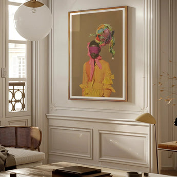 Liberty - Neo-baroque Afrofuturist Fashion Art Print, Framed Portrait Woman