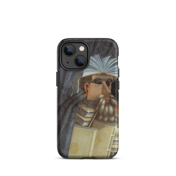 The Librarian - Giuseppe Arcimboldo Iphone Case, 13 Mini / Matte, Iphone 14 Black Case Detailed Illustration Bearded
