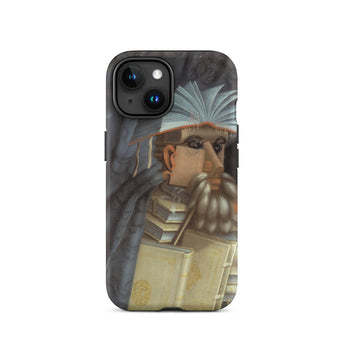 The Librarian - Giuseppe Arcimboldo Iphone Case, 15 / Matte, Black Iphone Case Whimsical Illustration Bearded Figure Made