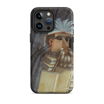 The Librarian - Giuseppe Arcimboldo Iphone Case, 15 Pro Max / Matte, Black Smartphone Case Artistic Depiction Figure Made Books