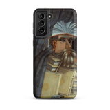 The Librarian - Giuseppe Arcimboldo Samsung Case, Galaxy S21 Plus / Matte, Black Smartphone Case Illustration Bearded Man Made Books