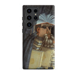 The Librarian - Giuseppe Arcimboldo Samsung Case, Galaxy S23 Ultra / Matte, Black Smartphone Case Illustration Wise Bearded Figure Book