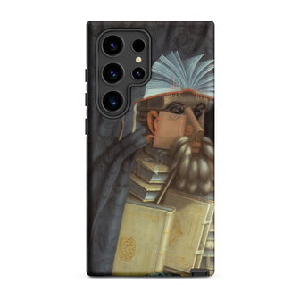 The Librarian - Giuseppe Arcimboldo Samsung Case, Galaxy S24 Ultra / Matte, Black Smartphone Case Whimsical Book-themed Illustration Figure