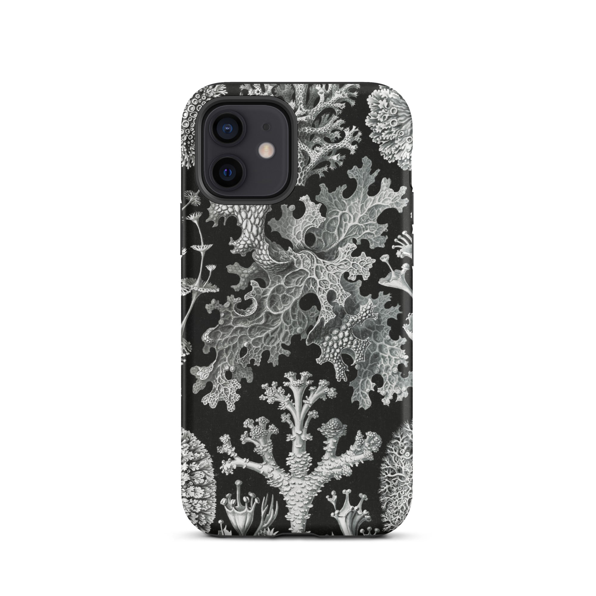 Lichenes Flechten Ernst Haeckel Iphone Case, 12 / Matte, Black Phone Case White Coral Pattern
