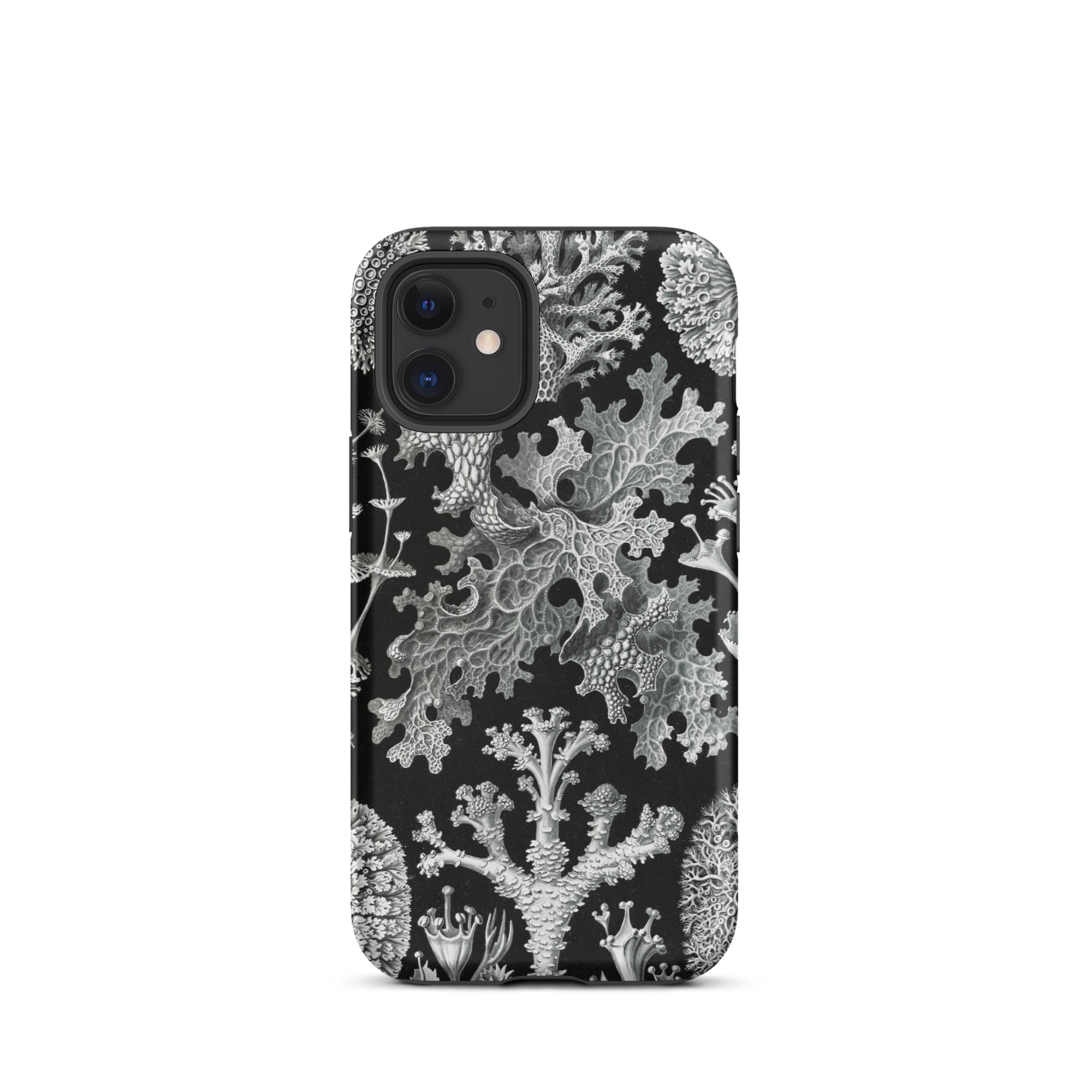 Lichenes Flechten Ernst Haeckel Iphone Case, 12 Mini / Matte, Black Phone Case Lichen Pattern