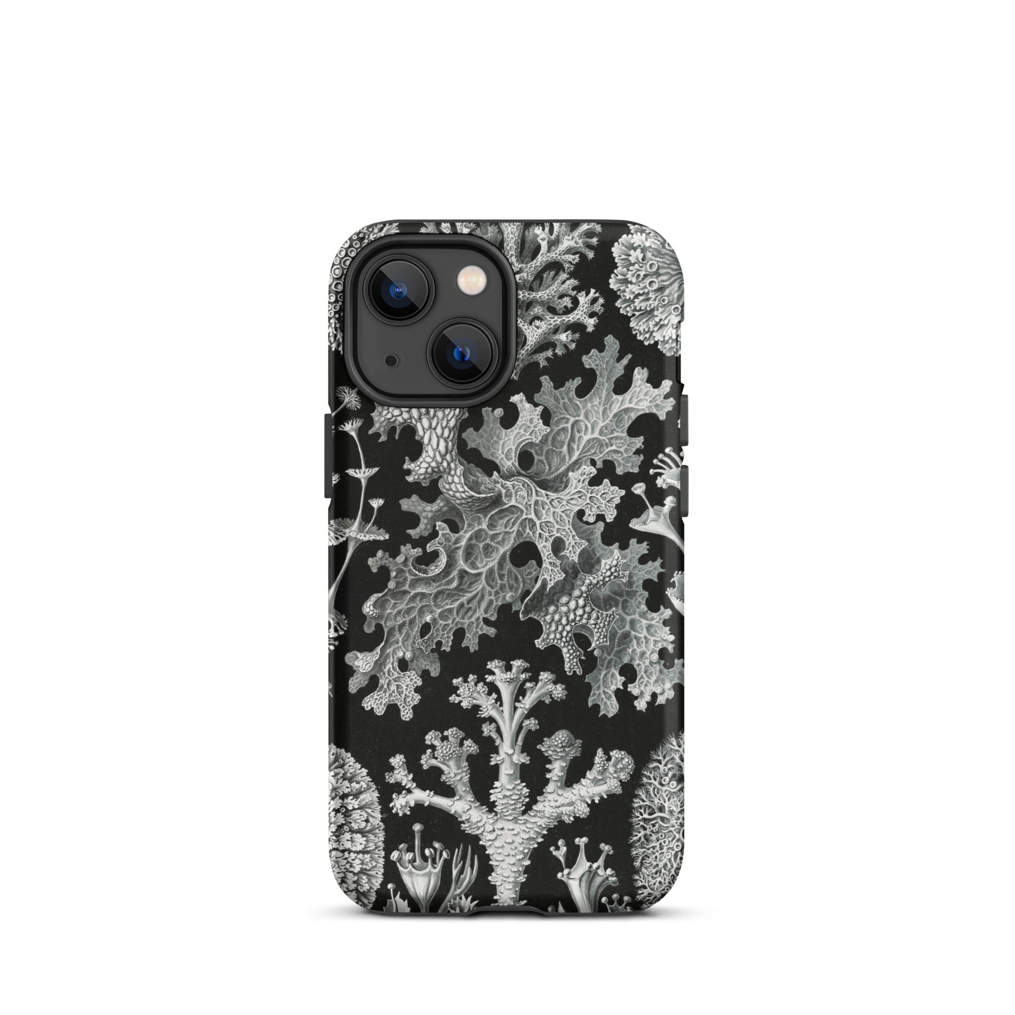 Lichenes Flechten Ernst Haeckel Iphone Case, 13 Mini / Matte, Black Phone Case Lichen Pattern