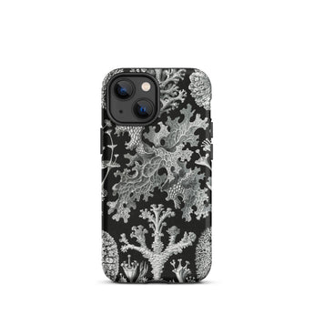 Lichenes Flechten - Ernst Haeckel Iphone Case, 13 Mini / Matte, Black Phone Case Lichen Pattern