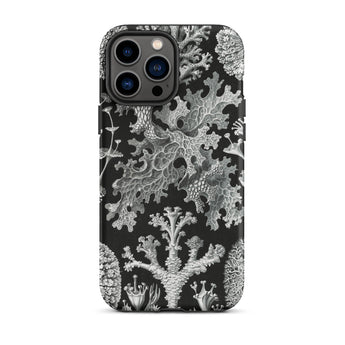 Lichenes Flechten - Ernst Haeckel Iphone Case, 13 Pro Max / Matte, Black Phone Case Lichen Pattern