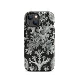 Lichenes Flechten - Ernst Haeckel Iphone Case, 14 / Matte, Black Phone Case Lichen Pattern