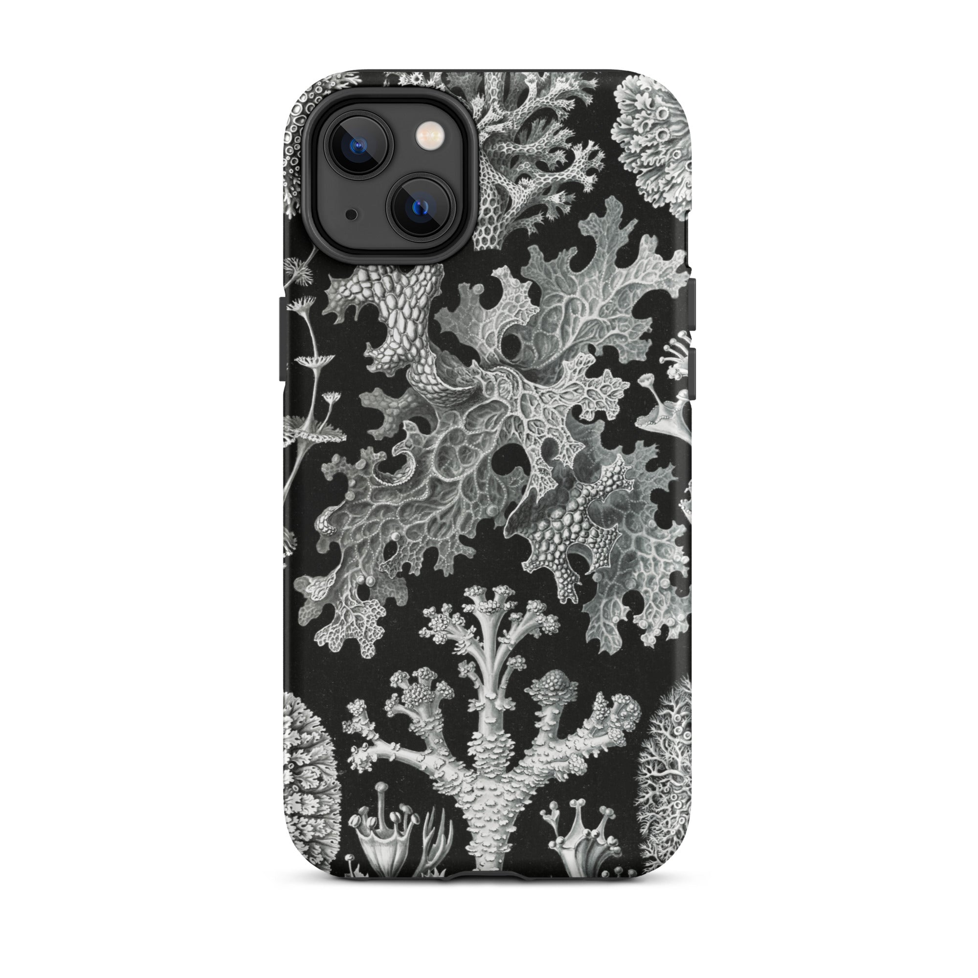 Lichenes Flechten Ernst Haeckel Iphone Case, 14 Plus / Matte, Black Phone Case Lichen Pattern