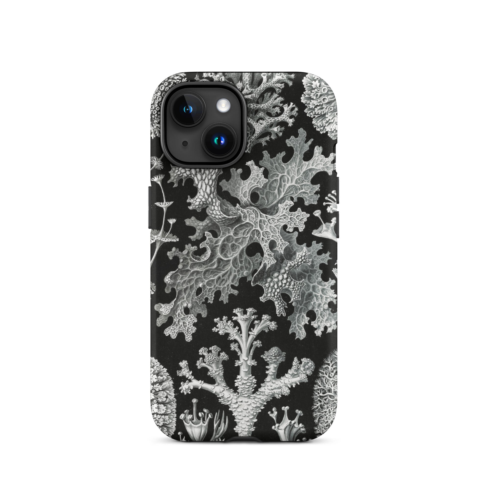 Lichenes Flechten Ernst Haeckel Iphone Case, 15 / Matte, Black Phone Case Lichen Pattern
