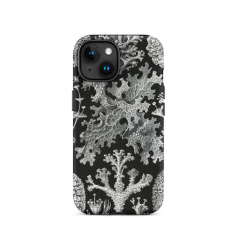 Lichenes Flechten - Ernst Haeckel Iphone Case, 15 / Matte, Black Phone Case Lichen Pattern