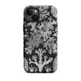 Lichenes Flechten - Ernst Haeckel Iphone Case, 15 Plus / Matte, Black Phone Case Lichen Pattern