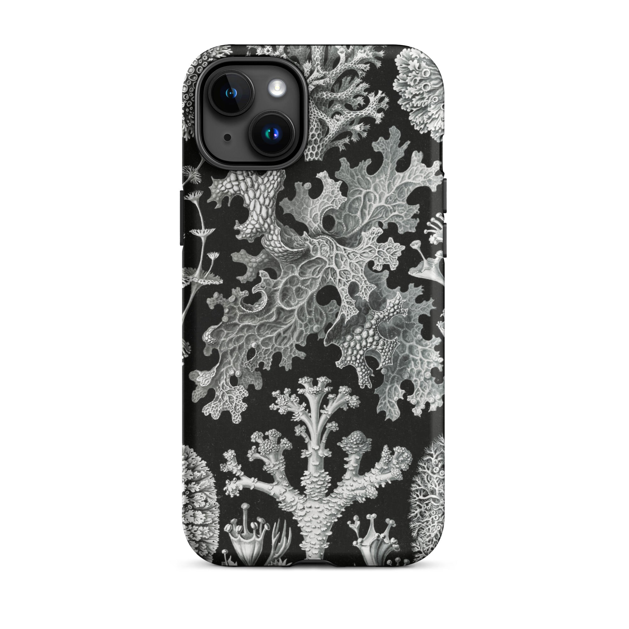 Lichenes Flechten Ernst Haeckel Iphone Case, 15 Plus / Matte, Black Phone Case Lichen Pattern