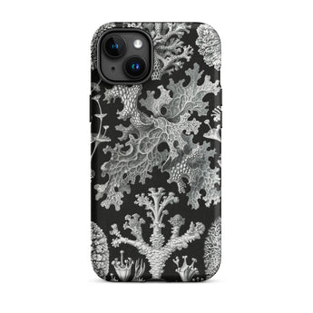 Lichenes Flechten - Ernst Haeckel Iphone Case, 15 Plus / Matte, Black Phone Case Lichen Pattern