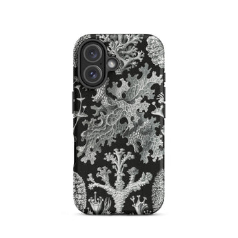 Lichenes Flechten - Ernst Haeckel Iphone Case, 16 / Matte, Black Phone Case Coral Pattern
