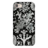 Lichenes Flechten - Ernst Haeckel Iphone Case, 8 / Matte, Black Phone Case Lichen Pattern
