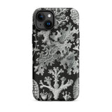 Lichenes Flechten - Ernst Haeckel Phone Case Iphone 15 Plus / Matte Black Phone Case Lichen Pattern Haeckel Iphone Case, Ancient Stones,