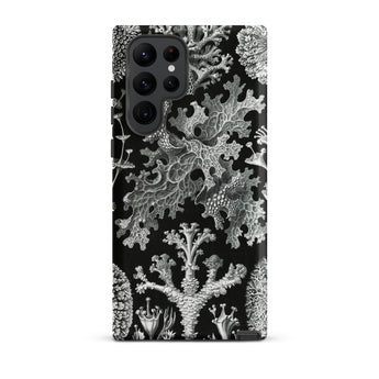 Lichenes Flechten - Ernst Haeckel Phone Case Samsung Galaxy S22 Ultra / Matte Black Phone Case Intricate Silver-toned Coral Marine Plant