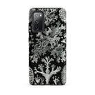 Lichenes Flechten Ernst Haeckel Samsung Case, Galaxy S20 Fe / Matte, Black Smartphone Case Detailed White Pattern Coral Lichen Like