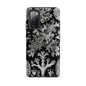 Lichenes Flechten - Ernst Haeckel Samsung Case, Galaxy S20 Fe / Matte, Black Smartphone Case Detailed White Pattern Coral Lichen-like