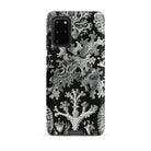 Lichenes Flechten Ernst Haeckel Samsung Case, Galaxy S20 Plus / Matte, Black Smartphone Case White Intricate Botanical Pattern