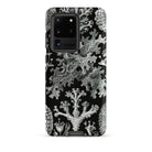 Lichenes Flechten Ernst Haeckel Samsung Case, Galaxy S20 Ultra / Matte, Black Smartphone Case White Coral Lichen Pattern