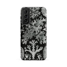 Lichenes Flechten Ernst Haeckel Samsung Case, Galaxy S21 Fe / Matte, Black Smartphone Case Detailed White Coral Lichen Pattern