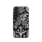 Lichenes Flechten Ernst Haeckel Samsung Case, Galaxy S22 / Matte, Black Phone Case Detailed White Coral Lichen Pattern
