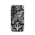 Lichenes Flechten Ernst Haeckel Samsung Case, Galaxy S25 / Matte, Black Phone Case Detailed White Coral Lichen Pattern