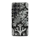 Lichenes Flechten Ernst Haeckel Samsung Case, Galaxy S25 Ultra / Matte, Black Phone Case White Botanical Illustration Fungi Coral Like