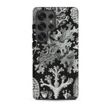 Lichenes Flechten - Ernst Haeckel Samsung Case, Galaxy S25 Ultra / Matte, Black Phone Case White Botanical Illustration Fungi Coral-like