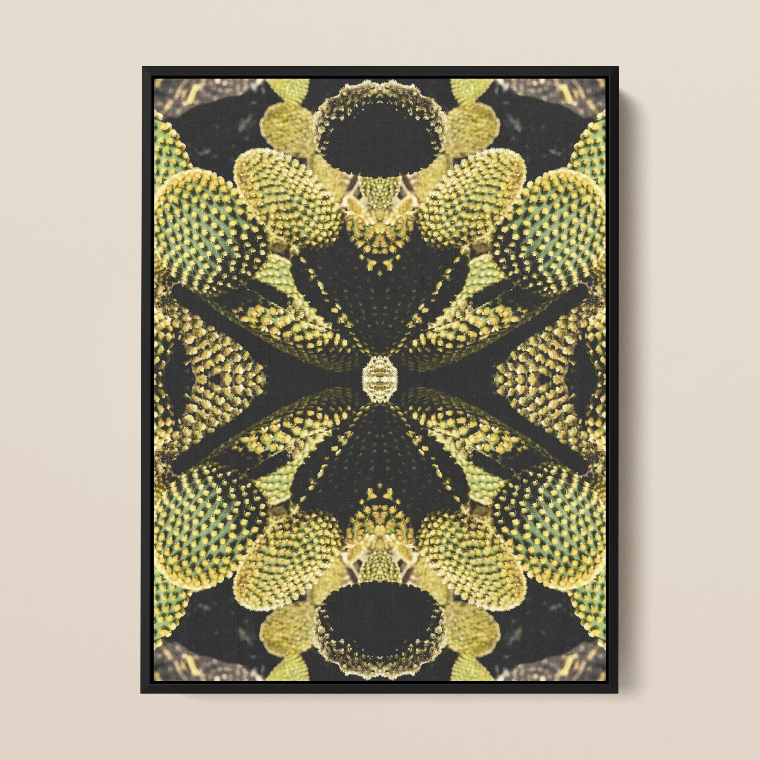 Life on Mars - Succulent Botanical Op Art Framed Canvas Posters Prints & Visual Artwork