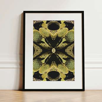 Life on Mars - Trippy Botanical Op Art Print / Canvas, 12x16’’ / 31x41cm / Black Frame / Matboard, Posters Prints & Visual Artwork, Toby