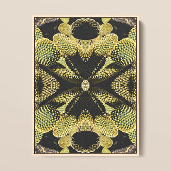 Life on Mars - Trippy Botanical Op Art Print / Canvas, 12x16’’ / 31x41cm / Natural Frame, Posters Prints & Visual Artwork, Toby Leon