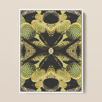 Life on Mars - Trippy Botanical Op Art Print / Canvas, 12x16’’ / 31x41cm / White Frame, Posters Prints & Visual Artwork, Toby Leon