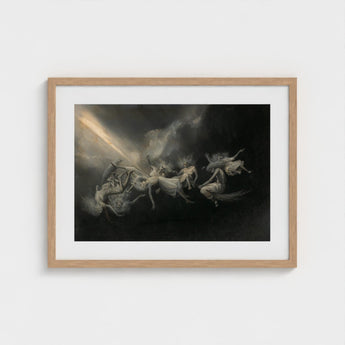 Lightning Struck a Flock of Witches - William Holbrook Beard Art Print / Canvas, Molten Seam Opening, Launches Seven Night-sisters Prints