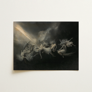 Lightning Struck a Flock of Witches - William Holbrook Beard Art Print / Canvas, 16x12’’ / 41x31cm / Unframed / no Border, Posters Prints &