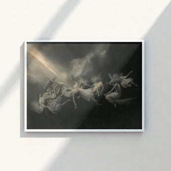 Framed Artwork Dramatic Dark-toned Scene Figures Motion Beam William Holbrook Beard, Molten Seam Opening, Launches Seven Night-sisters