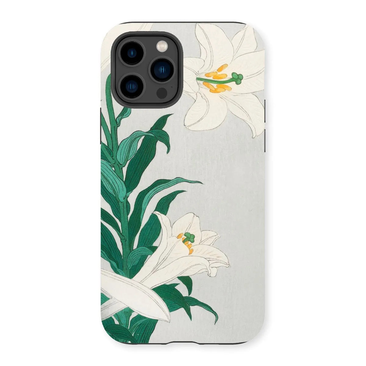 Lilies - Japanese Shin-hanga Art Phone Case - Ohara Koson - Iphone 14 Pro / Matte - Mobile Phone Cases - Aesthetic Art