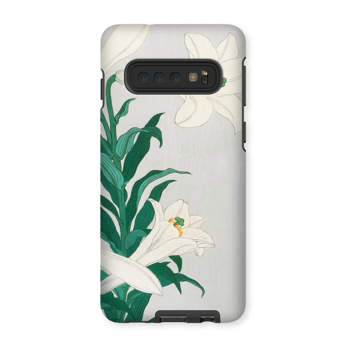 Lilies - Japanese Shin-hanga Art Phone Case - Ohara Koson - Samsung Galaxy S10 / Matte - Mobile Phone Cases - Aesthetic