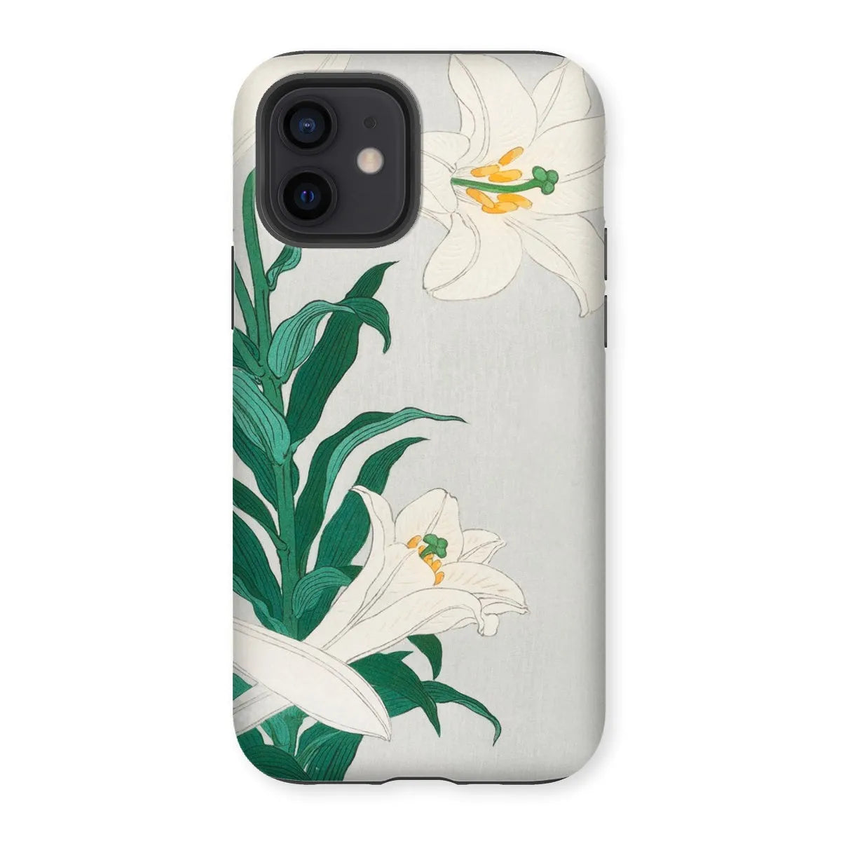 Lilies - Japanese Shin-hanga Art Phone Case - Ohara Koson - Iphone 12 / Matte - Mobile Phone Cases - Aesthetic Art