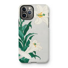 Lilies - Ohara Koson Shin-hanga Art Iphone Case, 11 Pro / Matte, Iphone Case Floral Design White Lilies Green Leaves
