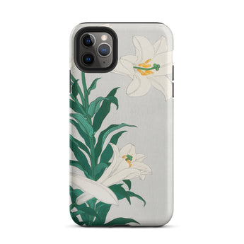 Lilies - Ohara Koson Shin-hanga Art Iphone Case, 11 Pro Max / Matte, Floral-patterned Phone Case
